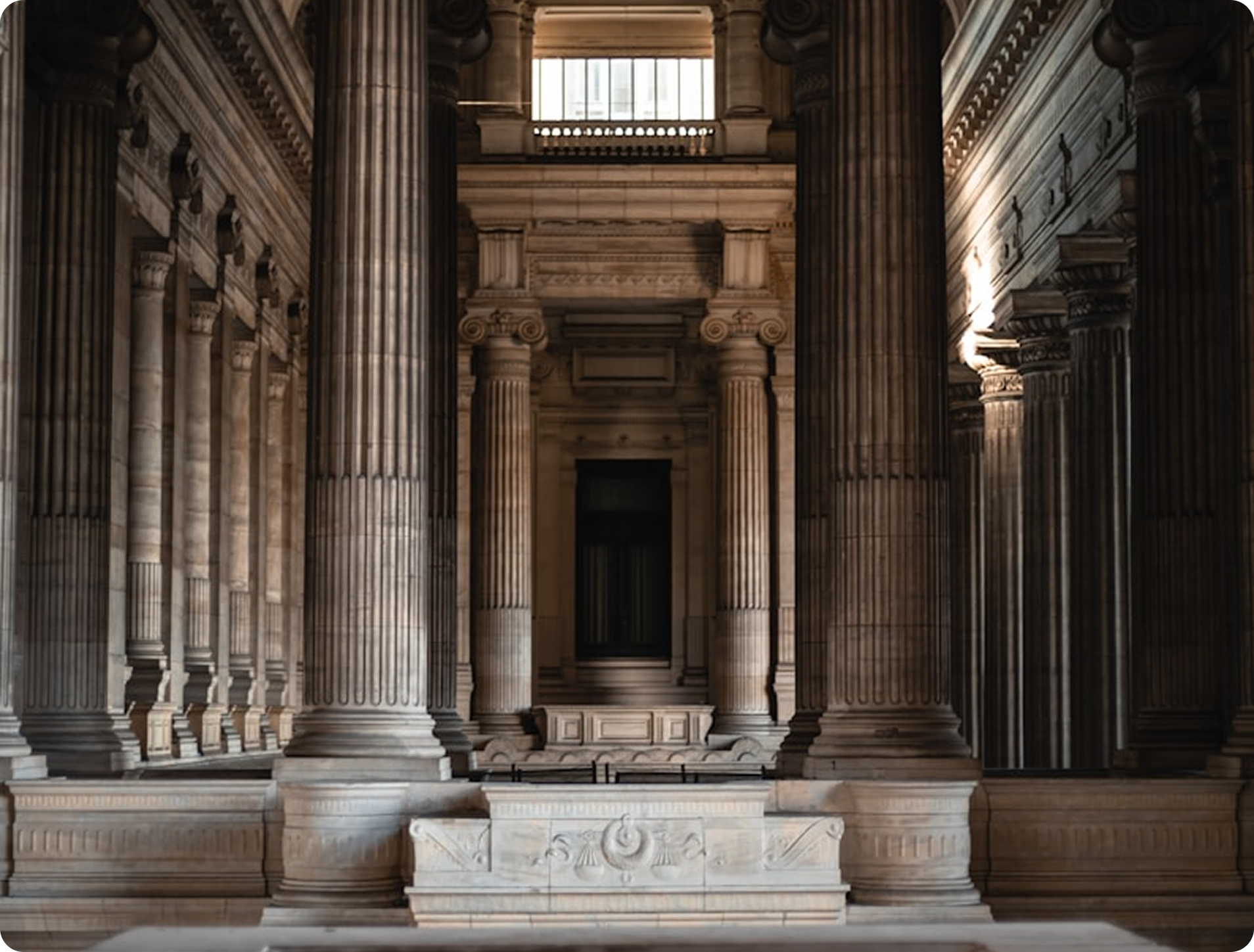 Classical courthouse interior